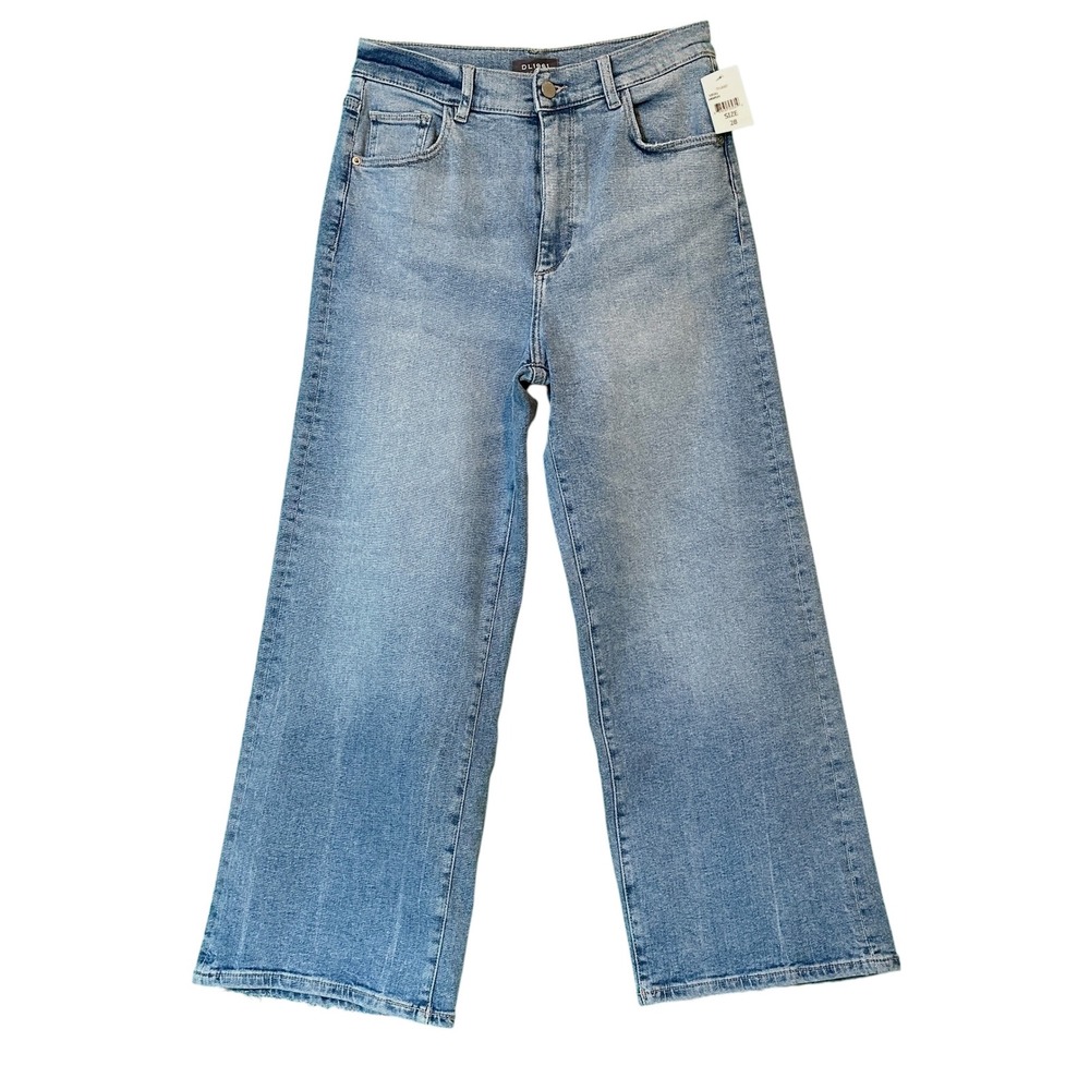 DL1961 Jeans Hepburn High Rise Wide Leg Droplet Light Wash 28 Droplet NWT - Picture 4 of 14
